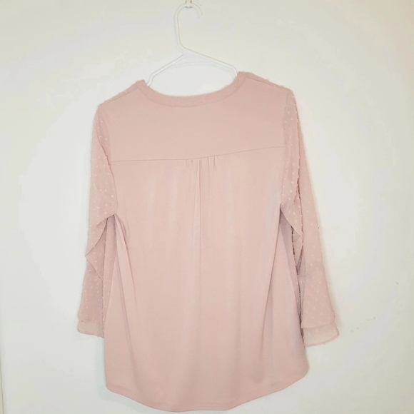 Charter Club Women's Double Ruffle Pintuck Long Sleeve Bohemian Blouses Small - Picture 4 of 6